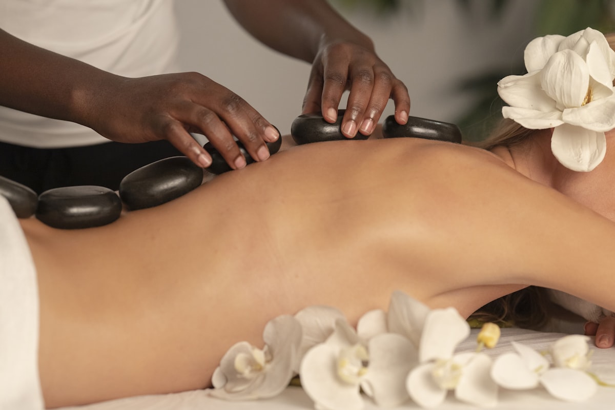 A hot stone massage treatment